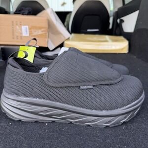 OrthoComfoot Shoes Mens Size 12 Black Adjustable Diabetic Walking Orthopedic